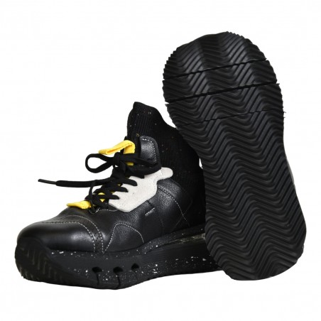 SNEAKERS ALTA IN PELLE BARRACUDA BD1365 NERO