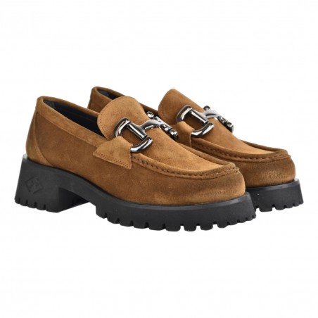 MOCASSINO  CON MORSETTO POESIE VENEZIANE JMC22 TABACCO