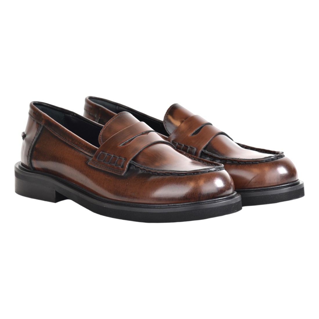 MOCASSINO ABRASIVATO POESIE VENEZIANE JPG30 COGNAC