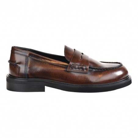MOCASSINO ABRASIVATO POESIE VENEZIANE JPG30 COGNAC