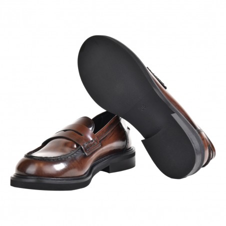 MOCASSINO ABRASIVATO POESIE VENEZIANE JPG30 COGNAC