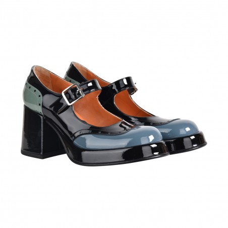 DECOLLETE CON CINTURINO LEMARÉ 5060 NERO/STONE