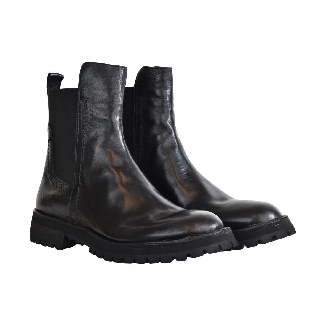 STIVALETTO CHELSEA IN PELLE POESIE VENEZIANE J0291UN NERO