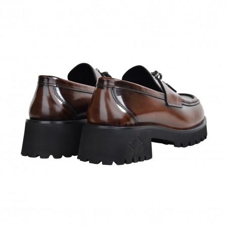 MOCASSINO ABRASIVATO CON LUCCHETTO POESIE VENEZIANE JMC61 COGNAC