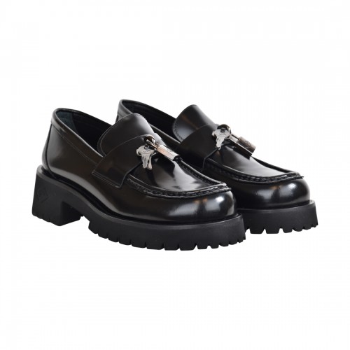 MOCASSINO ABRASIVATO CON LUCCHETTO POESIE VENEZIANE JMC61 NERO