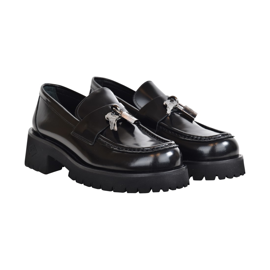 MOCASSINO ABRASIVATO CON LUCCHETTO POESIE VENEZIANE JMC61 NERO