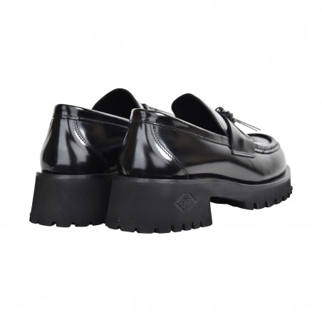 MOCASSINO ABRASIVATO CON LUCCHETTO POESIE VENEZIANE JMC61 NERO