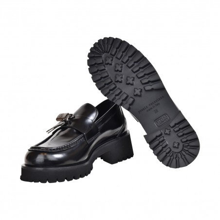 MOCASSINO ABRASIVATO CON LUCCHETTO POESIE VENEZIANE JMC61 NERO