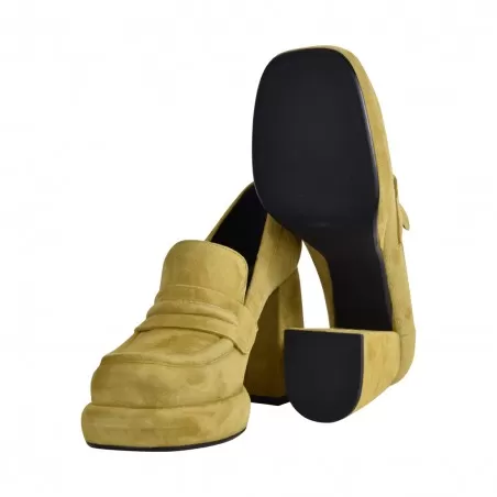 MOCASSINO CON TACCO IN CAMOSCIO POESIE VENEZIANE MCA22 379