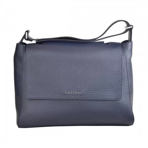 BORSA SVEVA MEDIA IN PELLE ORCIANI BT2006 NAVY