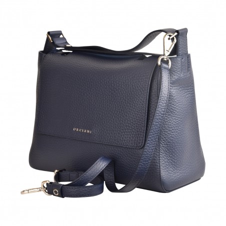 BORSA SVEVA MEDIA IN PELLE ORCIANI BT2006 NAVY