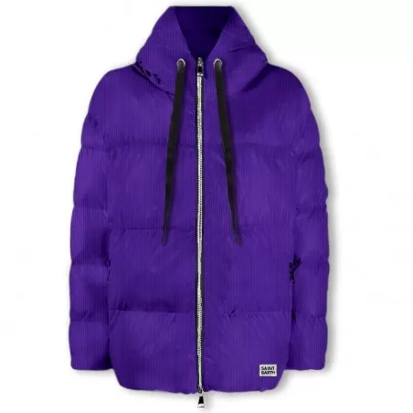 HOODED DOWN PADDED JACKET CORDUROY MC2 SAINT BARTH GENEVE 00320E