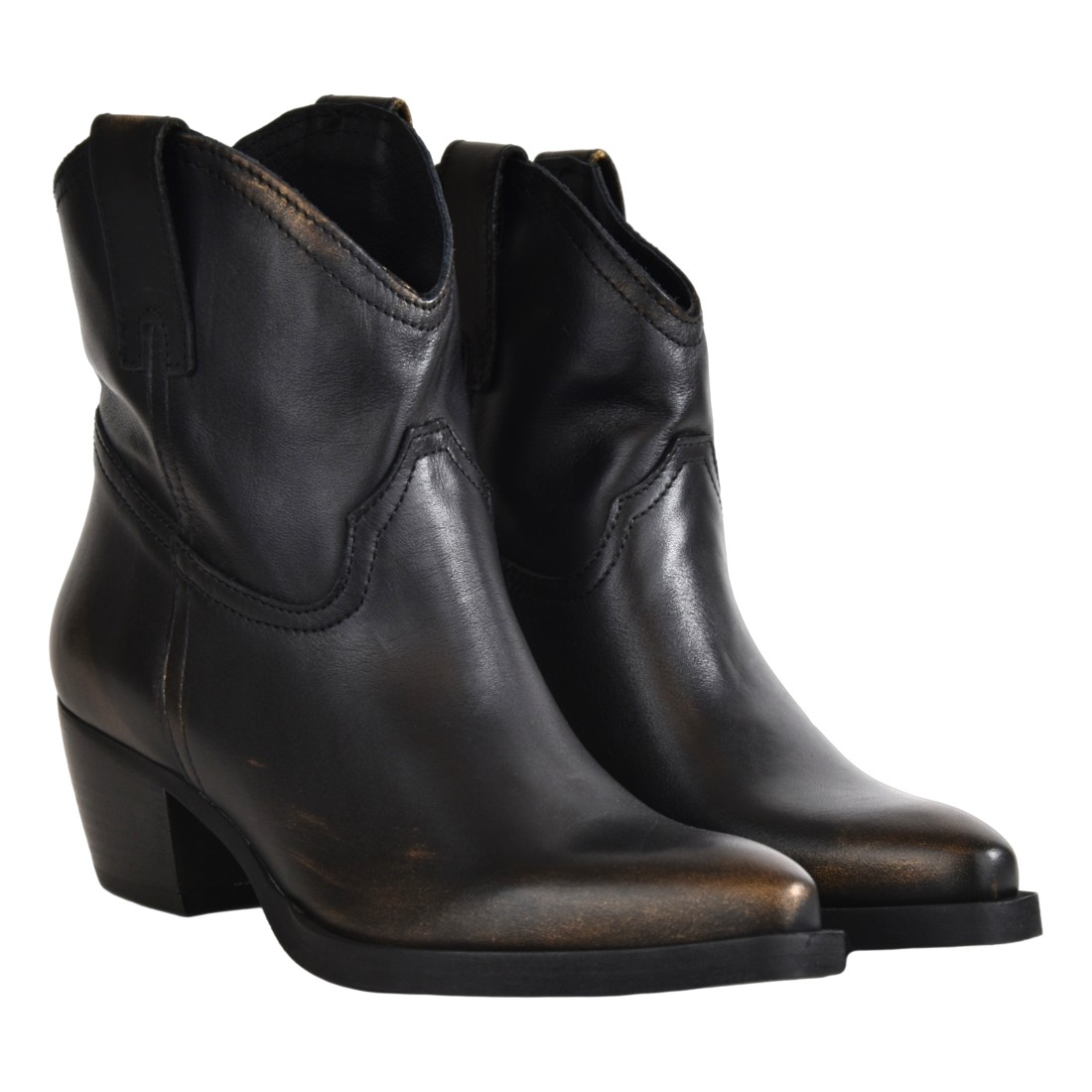 STIVALETTO TEXANO REP-KO CV717 NERO/ORO