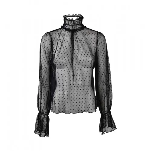 BLUSA COLLO ALTO PLUMETILLE SO ALLURE L22010 BLACK