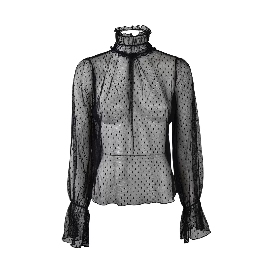 BLUSA COLLO ALTO PLUMETILLE SO ALLURE L22010 BLACK