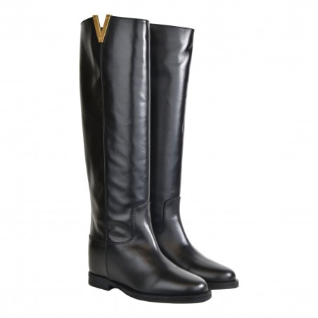 STIVALE ACCESSORIO A V SPACCO VIA ROMA 15 2568 NERO