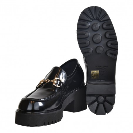 MOCASSINO CON MORSETTO SITON MOS2422 NERO