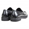 MOCASSINO SPAZZOLATO CON BORCHIE ASH WHISPERSTU01 BLACK