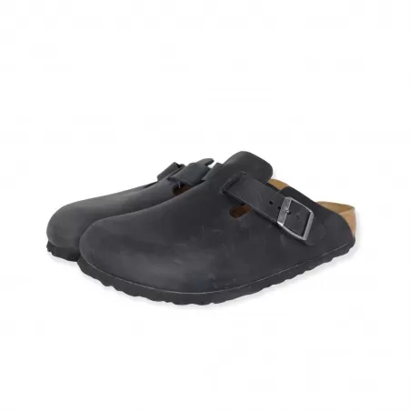SABOT BOSTON OILED LEATHER BIRKENSTOCK 059463 BLACK