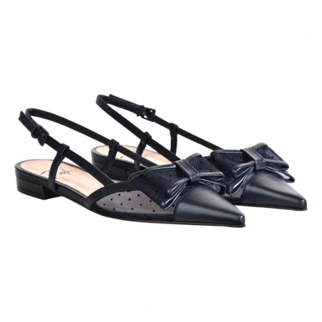 CHANEL TESSUTO RETE POIS C/FIOCCO FESTA DAISYS BLUE