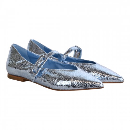 BALLERINA CON CINTURINO HALMANERA LANA52 AZZURRO