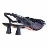 CHANEL TESSUTO RETE POIS C/FIOCCO FESTA LULAS BLU