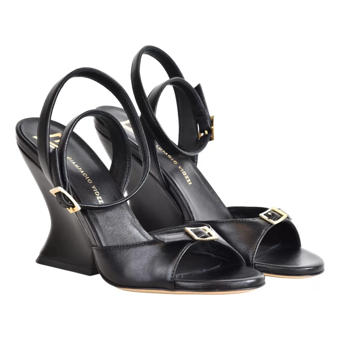 SANDALO IN NAPPA GIAMPAOLO VIOZZI SA9018 NERO