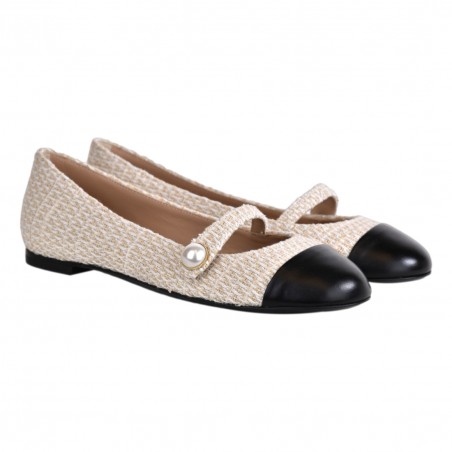 BALLERINA CON CINTURINO BOTTONE ROBERTO FESTA DIVY CREAM