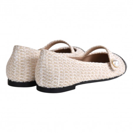 BALLERINA CON CINTURINO BOTTONE ROBERTO FESTA DIVY CREAM