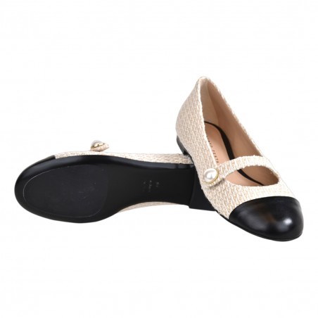 BALLERINA CON CINTURINO BOTTONE ROBERTO FESTA DIVY CREAM