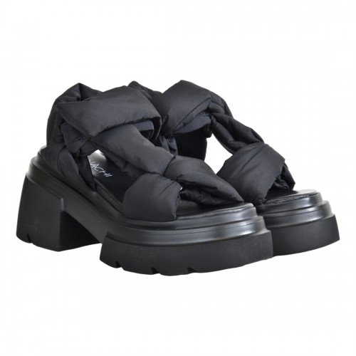 SANDALO FASCE IMBOTTITE ELENA IACHI E3786-T NERO