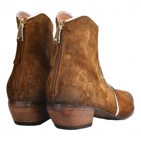TEXANO CORTO CON ZIP ELENA IACHI E3946 COGNAC