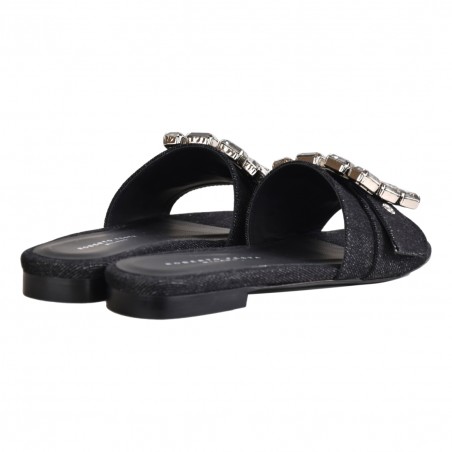 CIABATTA DENIM CON ACCESSORIO ROBERTO FESTA FADE NERO