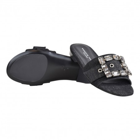 CIABATTA DENIM CON ACCESSORIO ROBERTO FESTA FADE NERO