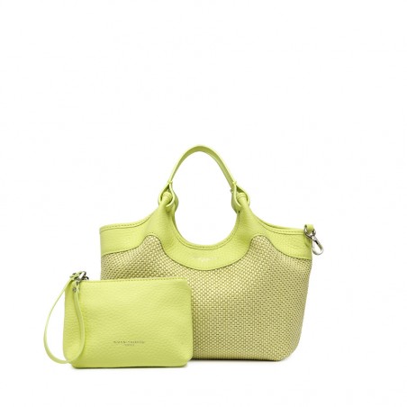 BORSA PELLE E TESSUTO DUA GIANNI CHIARINI BS10369 13313
