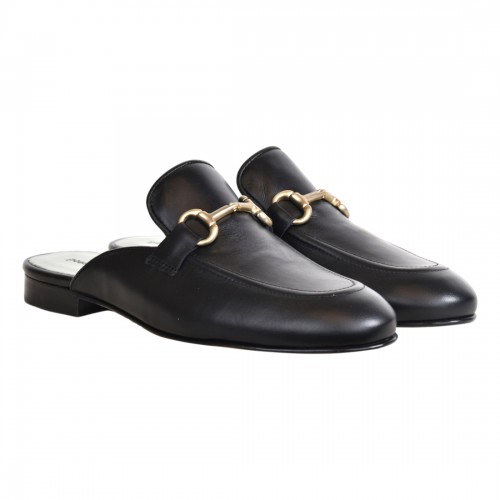 MOCASSINO APERTO CON MORSETTO POESIE VENEZIANE JJA42N NERO