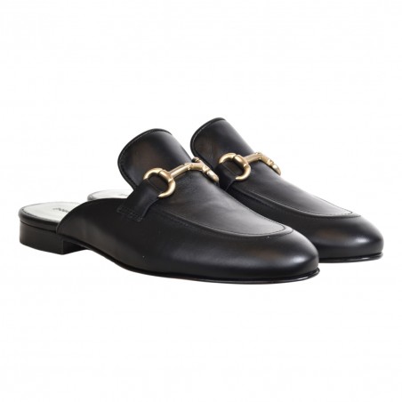 MOCASSINO APERTO CON MORSETTO POESIE VENEZIANE JJA42N NERO