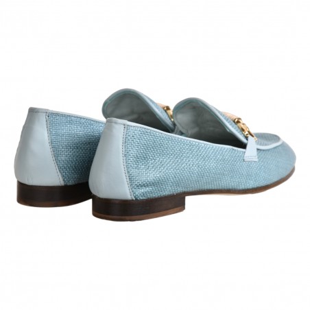 MOCASSINO RAFFIA CON MORSETTO POESIE VENEZIANE JJA8 CIELO