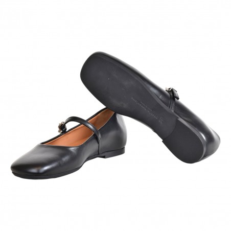 BALLERINA CON CINTURINO POEVE PBALL11M NERO