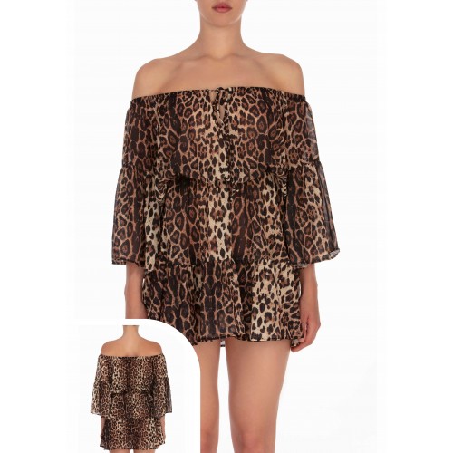 ABITO CORTO F**K 1368X01 LEOPARD