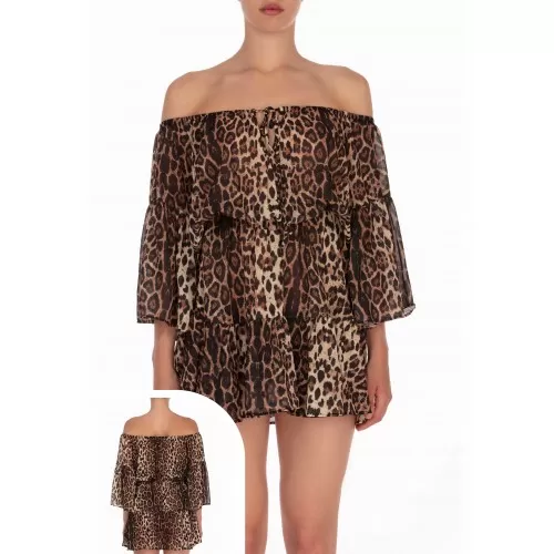 ABITO CORTO F**K 1368X01 LEOPARD