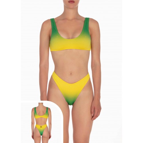 BIKINI TOP F**K V006X18 VERDE/GIALLO