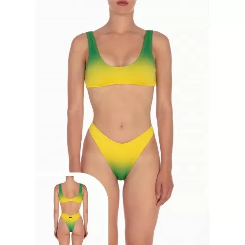 BIKINI TOP F**K V006X18 VERDE/GIALLO