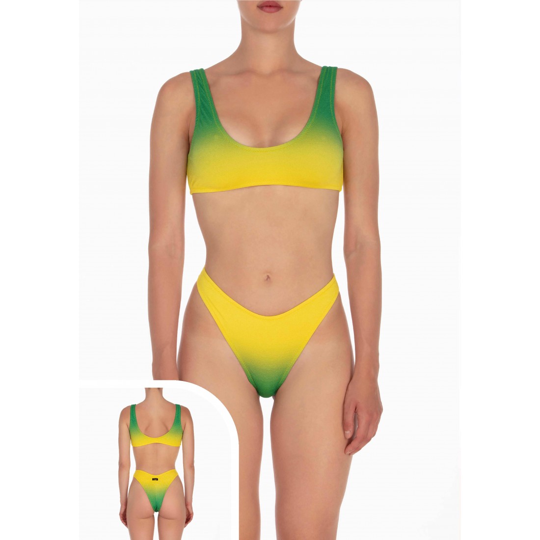 BIKINI TOP F**K V006X18 VERDE/GIALLO