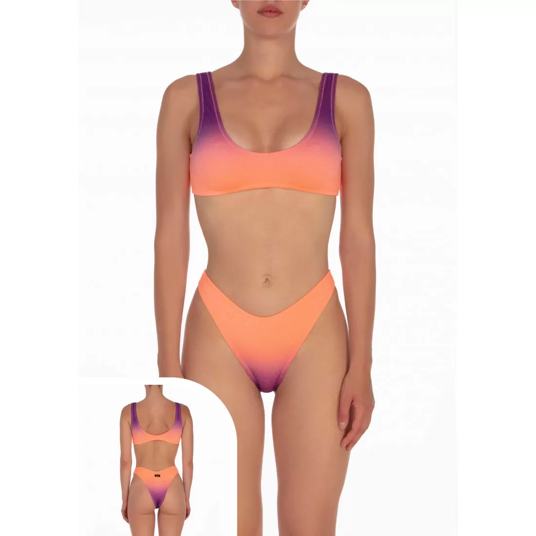 BIKINI TOP F**K V006X19 ARANCIO/VIOLA