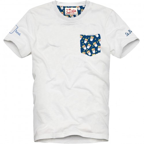 T-SHIRT BLANCHE TEA LEMON 01N EMB MC2 SAINT BARTH BLA0001 02690F