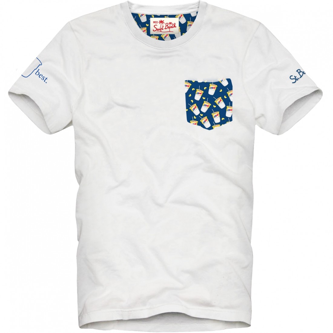 T-SHIRT BLANCHE TEA LEMON 01N EMB MC2 SAINT BARTH BLA0001 02690F