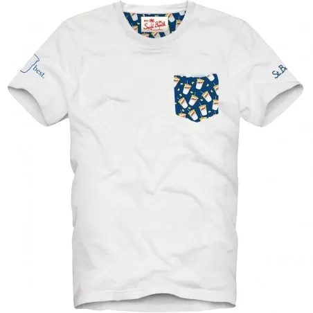 T-SHIRT BLANCHE TEA LEMON 01N EMB MC2 SAINT BARTH BLA0001 02690F