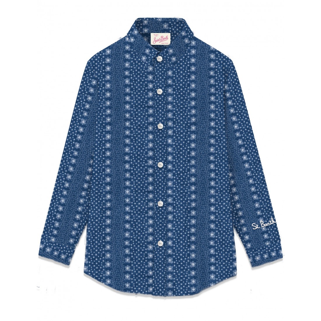 SHIRT BRIGITTE INDIGO FLOWER 61 MC2 SAINT BARTH BRIG001 03914F