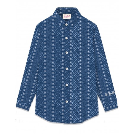 SHIRT BRIGITTE INDIGO FLOWER 61 MC2 SAINT BARTH BRIG001 03914F